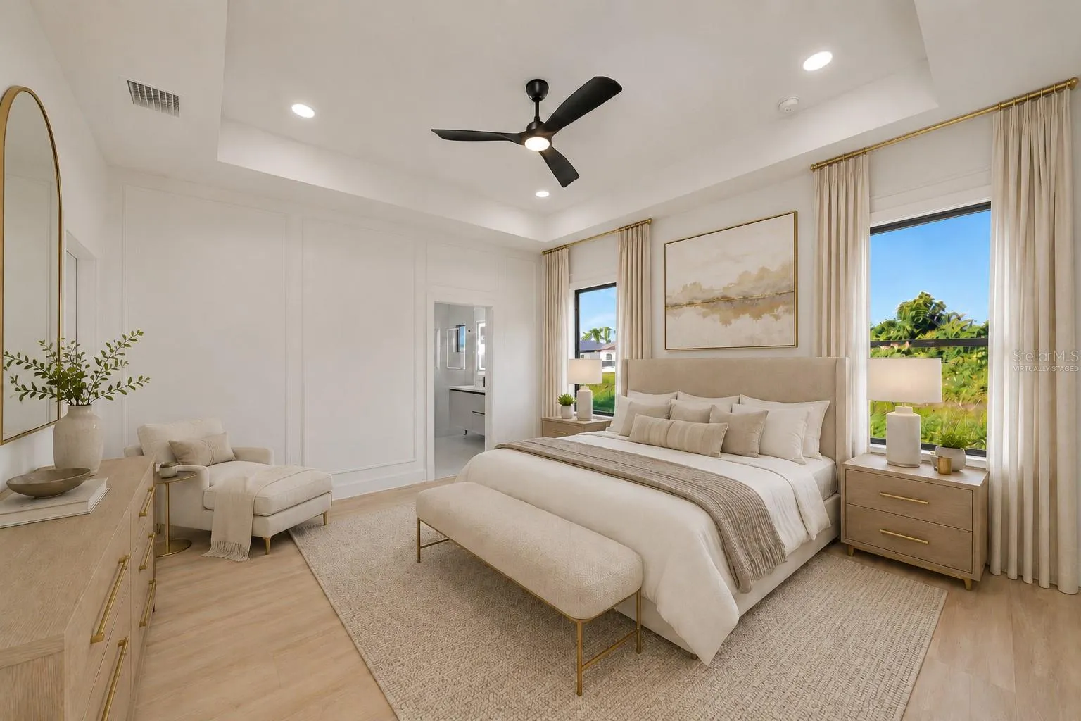 Virtually Staged Primary Suite