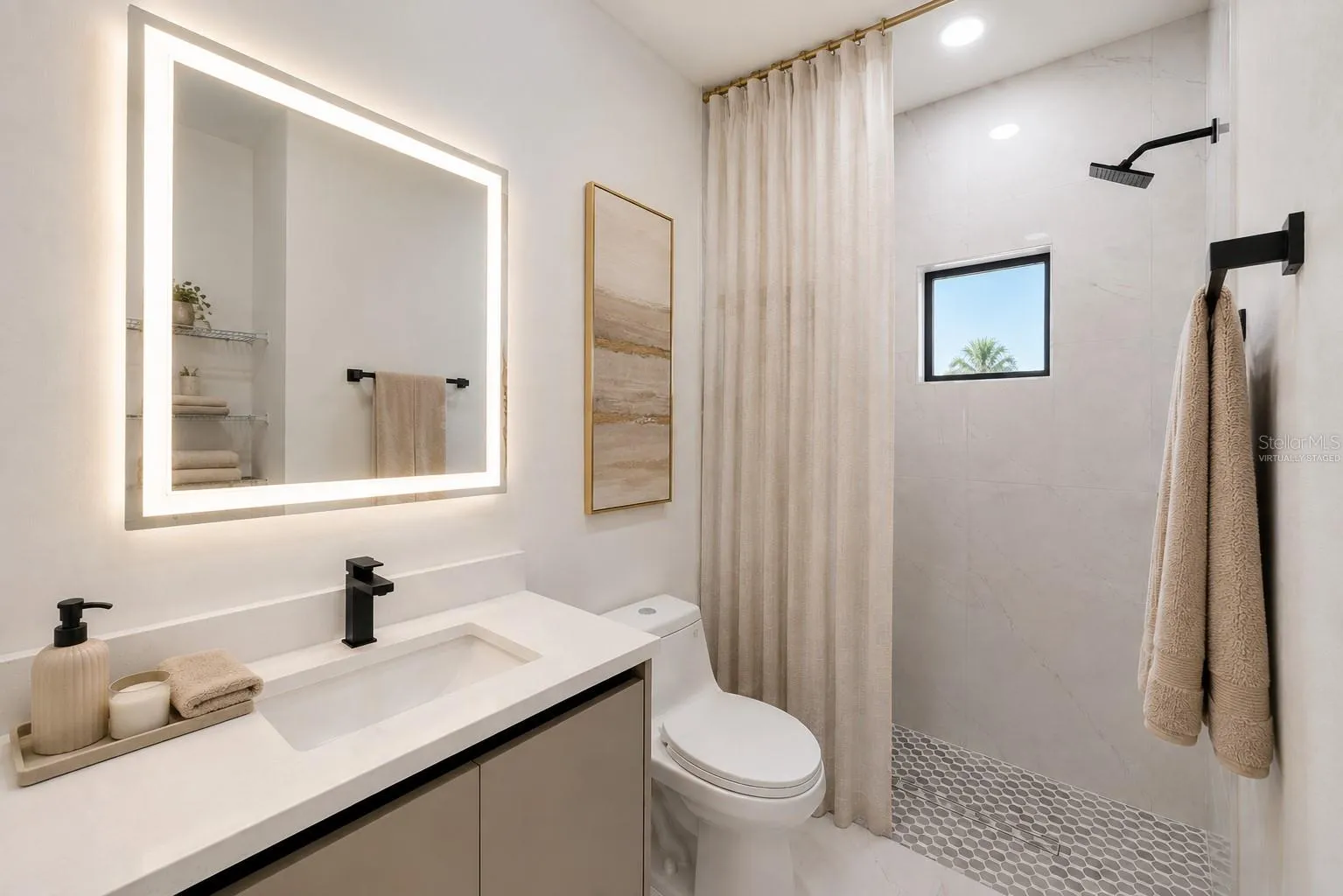 Virtually Staged In-Law Suite Bathroom