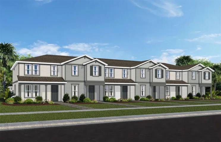 Our new construction Foxtail interior unit townhome features 3 bedrooms, 2 full bathrooms, a powder room, an open concept kitchen, café and gathering room, a private courtyard, a 2-car rear-facing garage and our Move-In Ready package with includes a refrigerator, washer, dryer, and 2” faux wood blinds. The first floor is ideal for entertaining, featuring a spacious gathering room, café and kitchen, with a large center island, storage pantry, Elkins White cabinets, a decorative tile backsplash, Blanco Maple quartz countertops and Whirlpoool stainless-steel kitchen appliances – including a refrigerator. A powder room and laundry on the first floor add to the thoughtful convenience. Enjoy entertaining loved ones from your private, fenced rear courtyard. After a long day, retreat upstairs to your private oasis. The Owner's Suite features a spacious walk-in closet and en suite bathroom with a double sink Blanco Maple quartz-topped vanity, private water closet and a walk-in shower. Two additional bedrooms, the seco