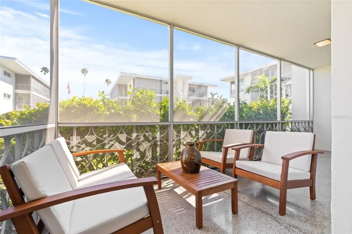 There is access through 3 sliding doors to the patio.