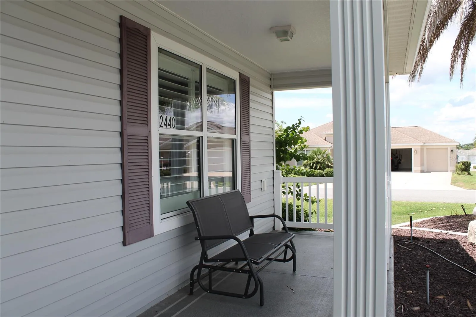 View from covered front porch