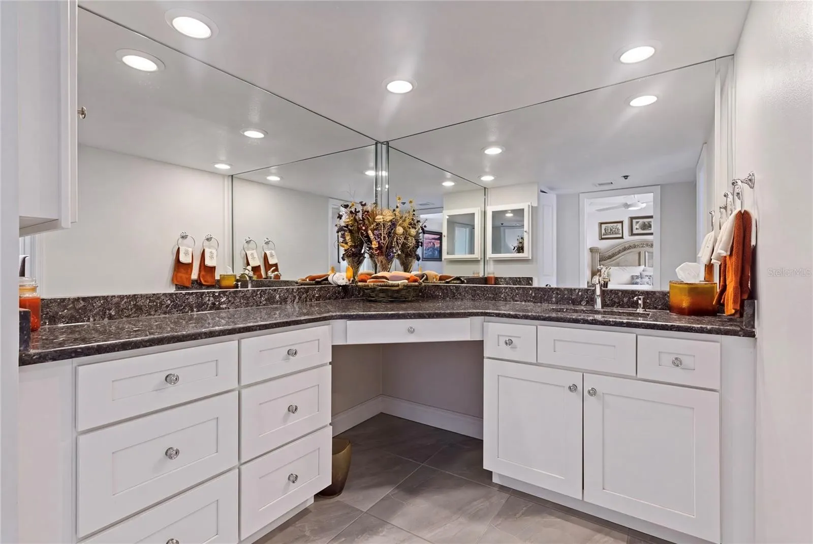 2nd master bath is well lit and luxurious!