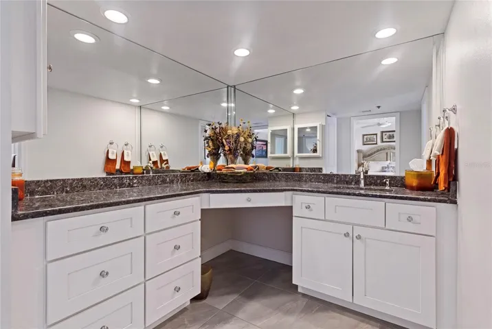 2nd master bath is well lit and luxurious!