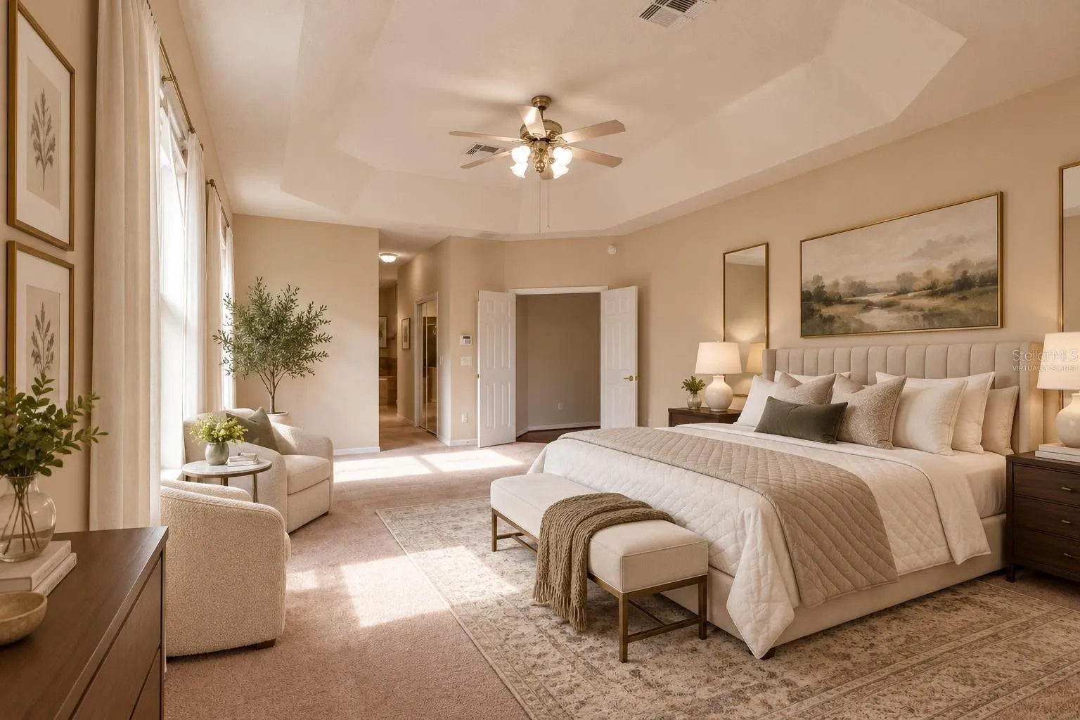 Virtually Staged Primary Bedroom