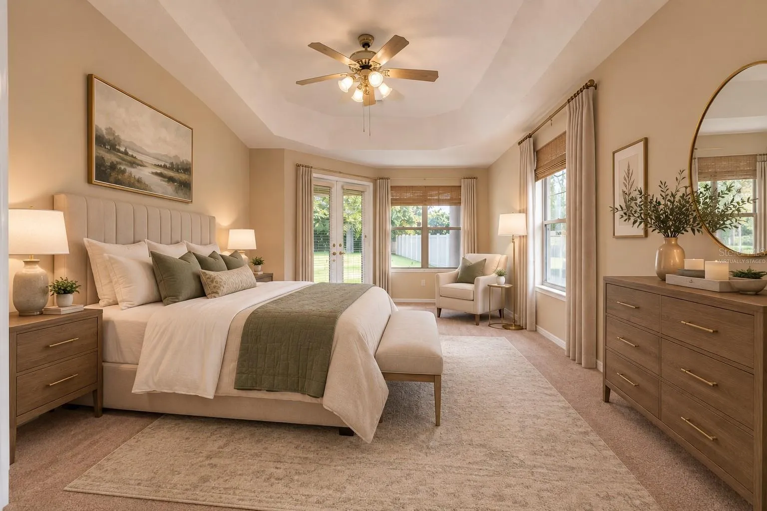 Virtually Staged Primary Bedroom 1