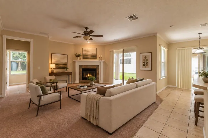 Virtually Staged Family Room