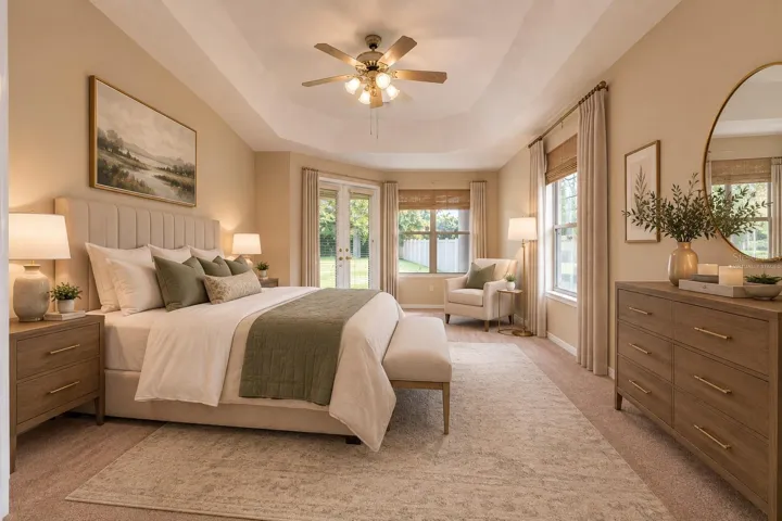 Virtually Staged Primary Bedroom 1