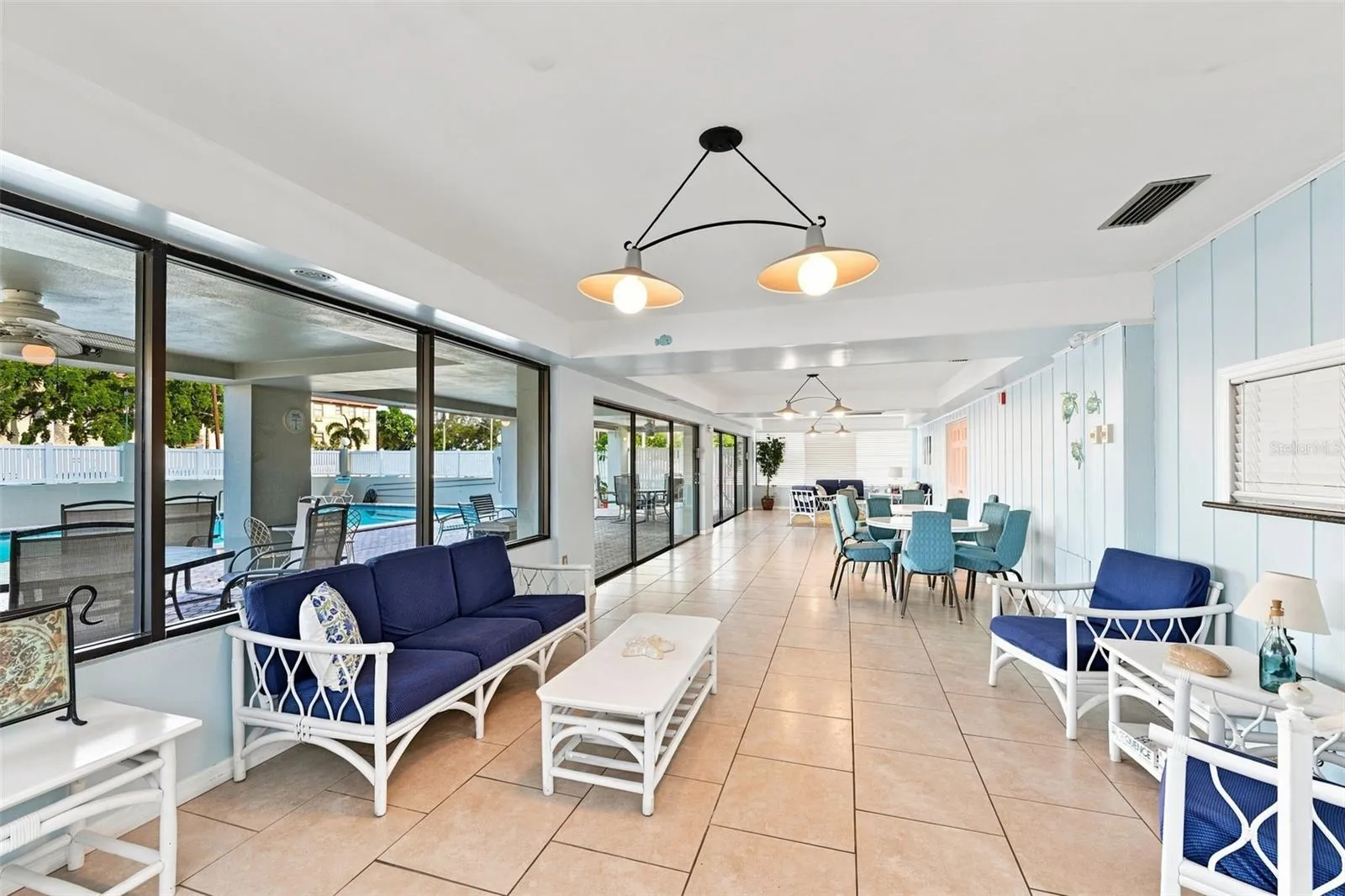 Indoor poolside lounge