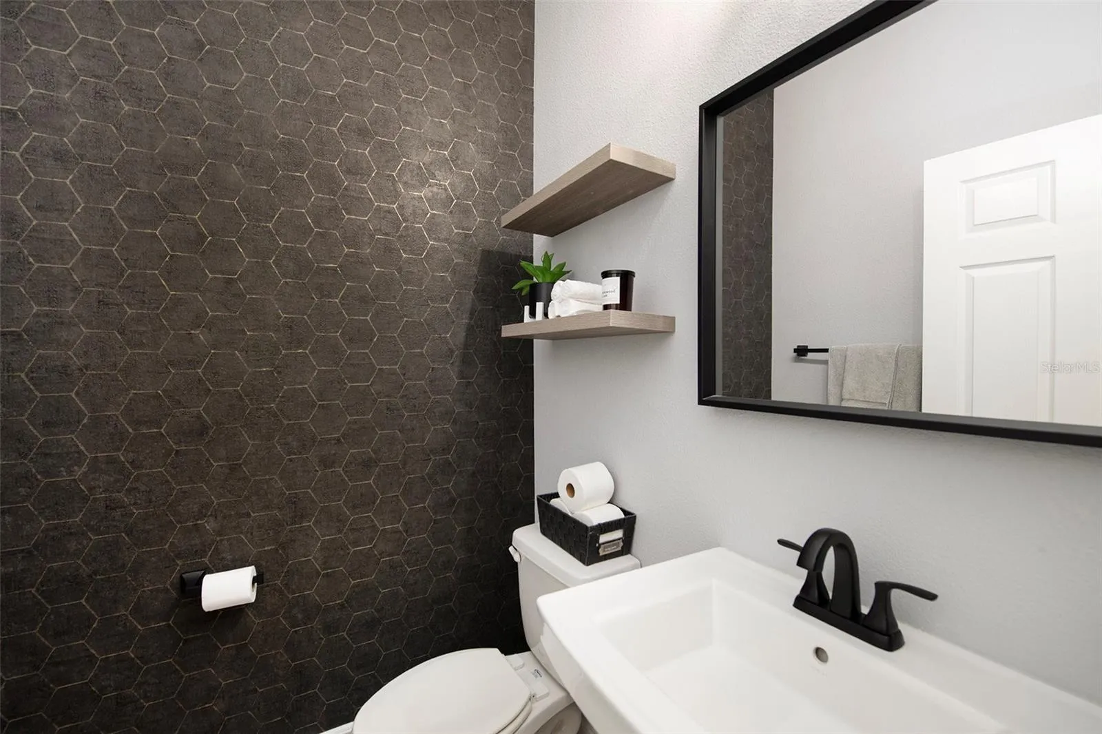 Half bathroom located downstairs