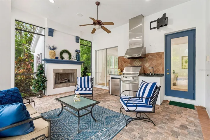 Covered Outdoor Living Area w/Gas Fireplace