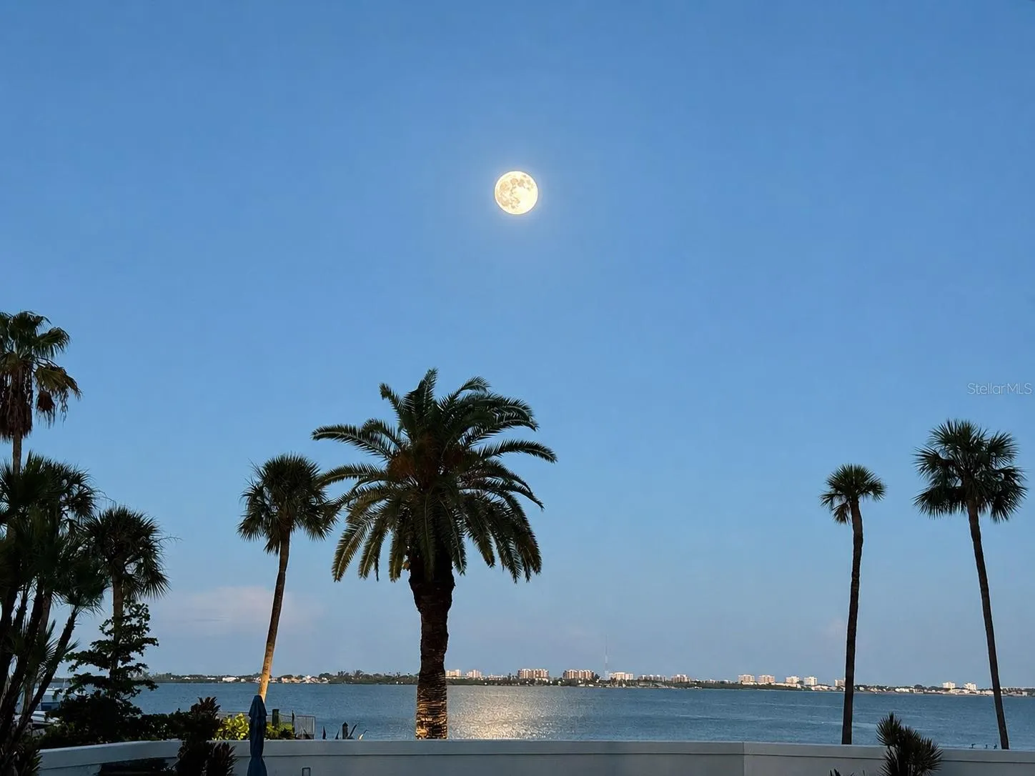 Moonset view from inside home