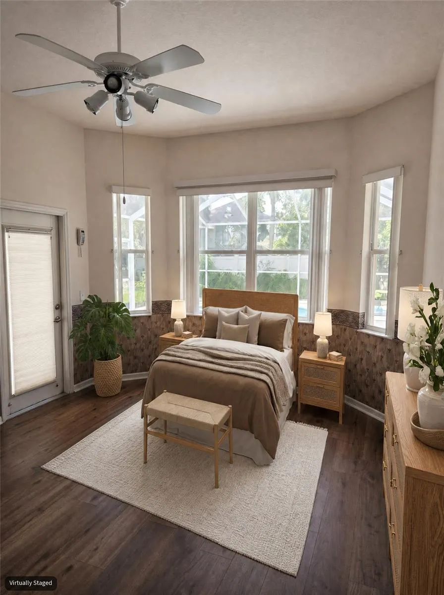 Virtually staged master suite