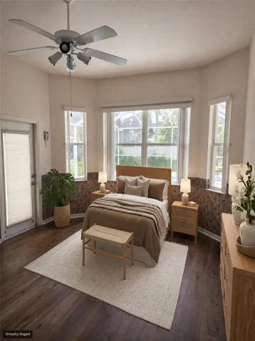 Virtually staged master suite