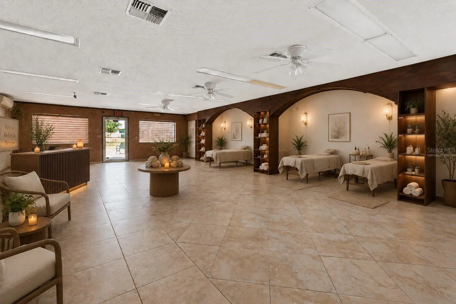 Entry View Virtually Staged as Spa Massage