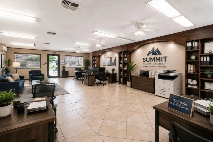 Entry View Virtually Staged as Accounting Firm