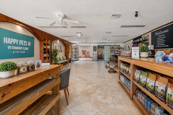 Entry View Virtually Staged as Veterinary Clinic &amp; Pet Shop