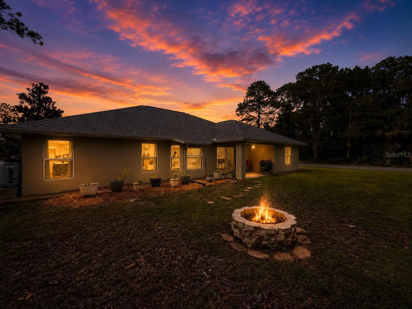 AI image - Back of home at twilight