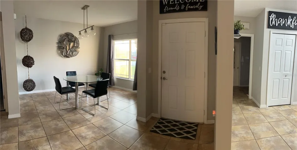 dining room view staged