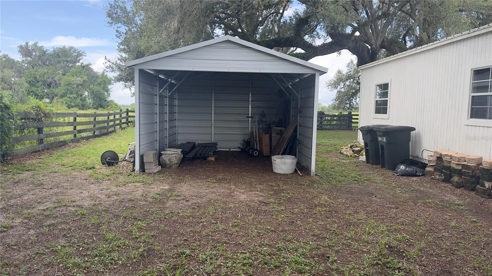 Open equipment shed