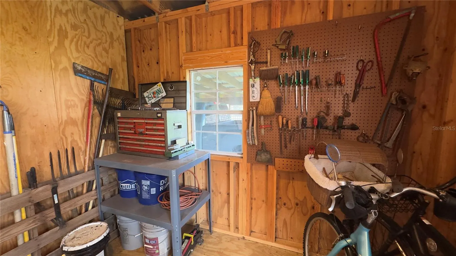Equipment room in shed