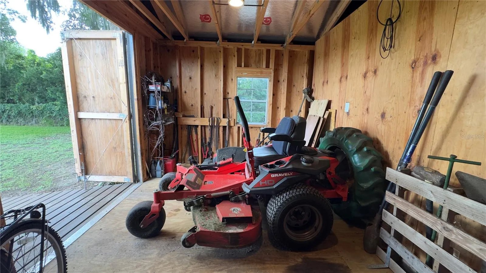 Equipment room in shed