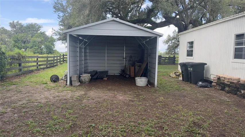 Open equipment shed