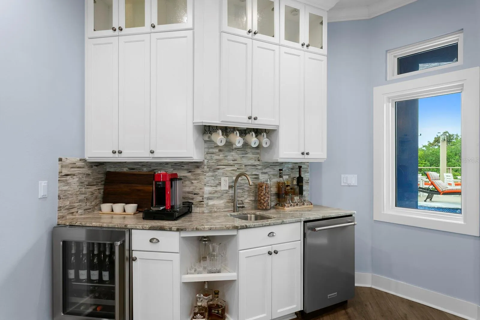 Coffee/Wet bar with wine refrigerator and 2nd dishwasher