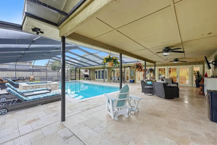 There's no shortage of space for patio furnishings, games and more!