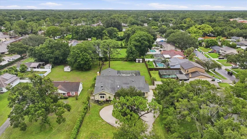 Aerial view of this impressive 100' x 295' lot