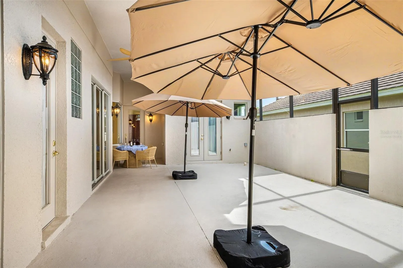 Courtyard view from front entry (not virtually staged)