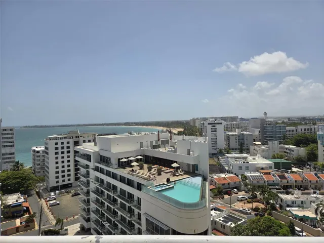 View from your balcony - with ocean and beach view looking east.