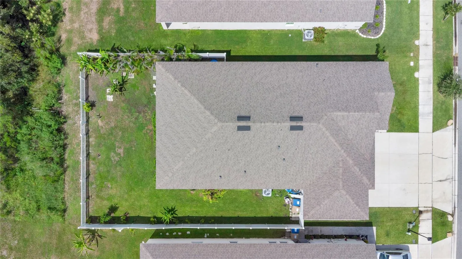 Aerial View of Home and property line