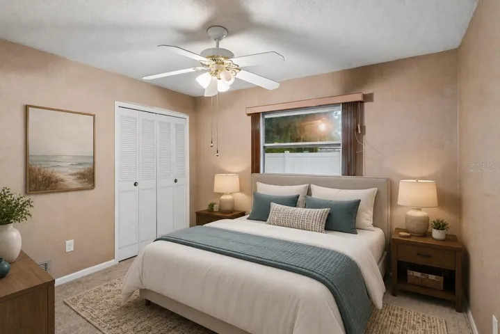 Virtually staged middle bedroom