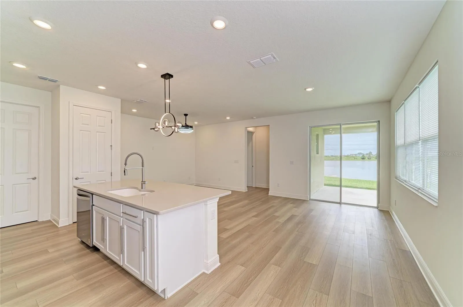 Open concept with views of the pond