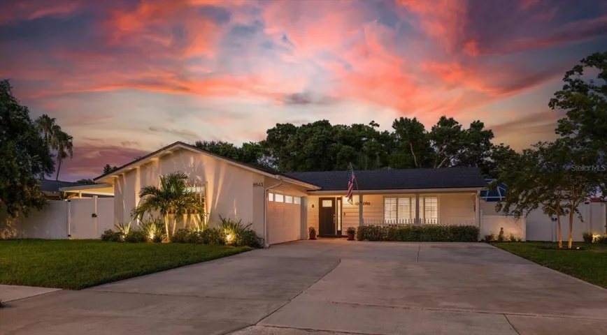 Front of home at twilight