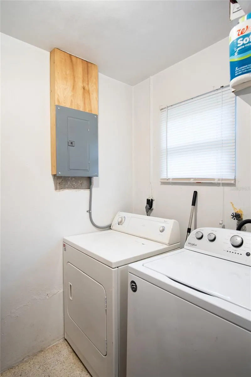 The laundry room makes for convenience of laundry being done from home.
