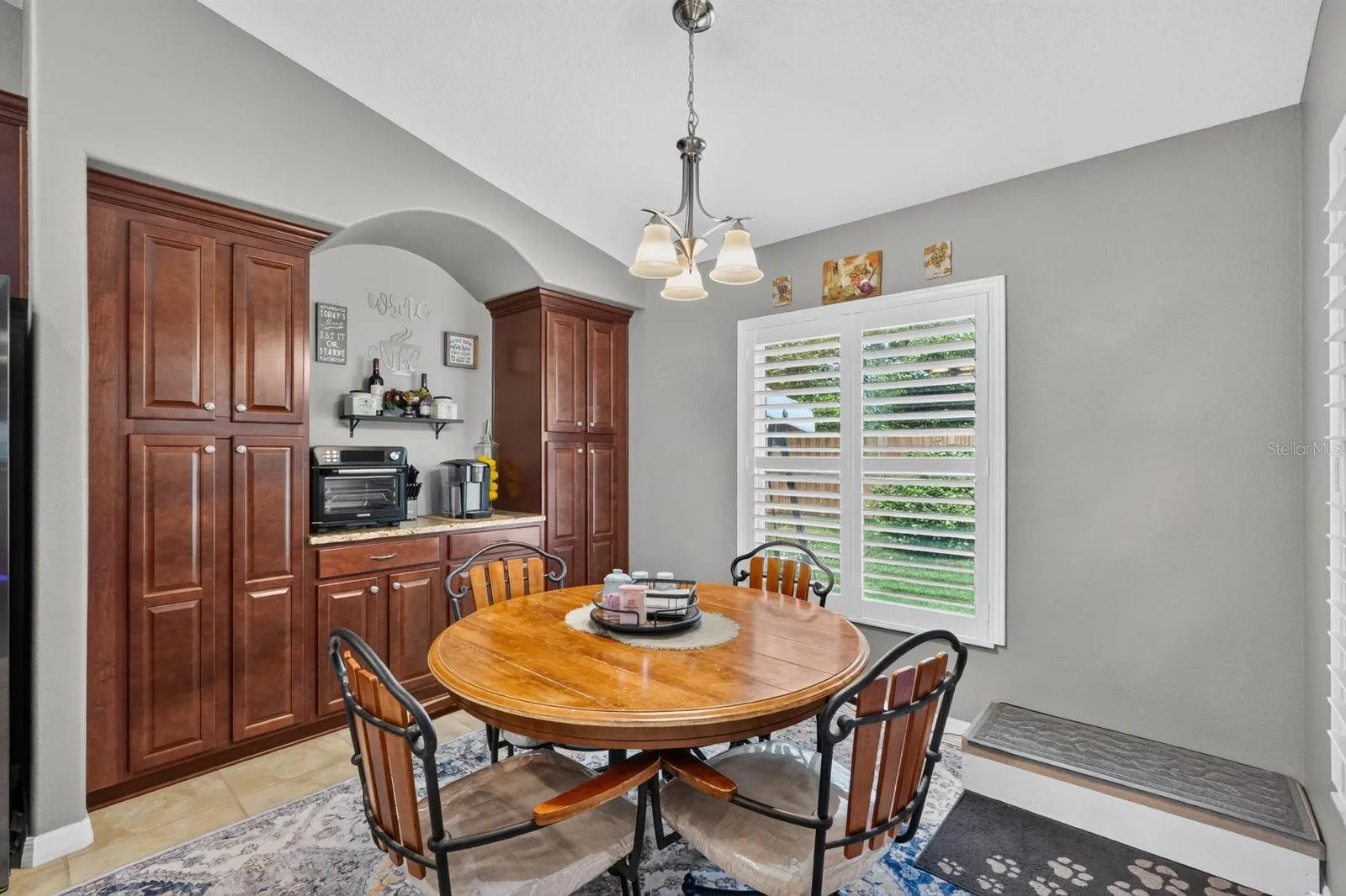 extra coffee bar and pantry cabinetry
