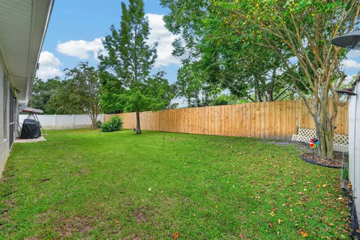 fenced yard