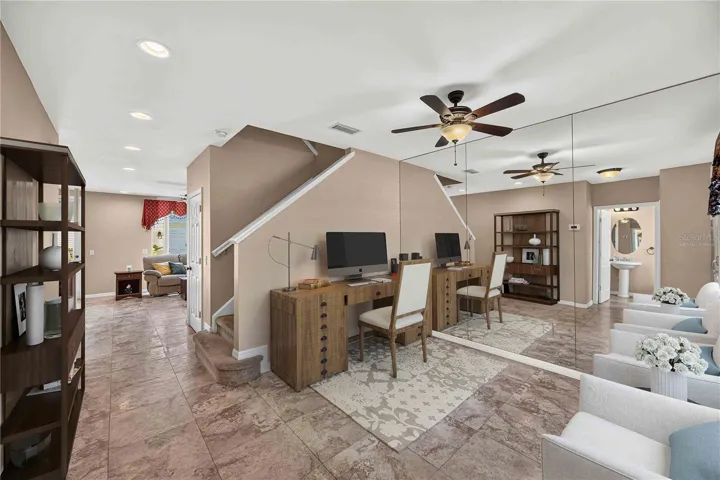 Virtually staged front room