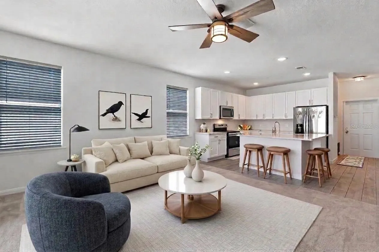 Open Concept Family Room Kitchen and Breakfast Nook