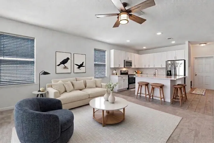 Open Concept Family Room Kitchen and Breakfast Nook