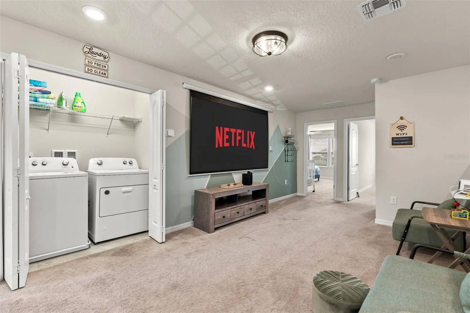 Loft on second level and laundry area