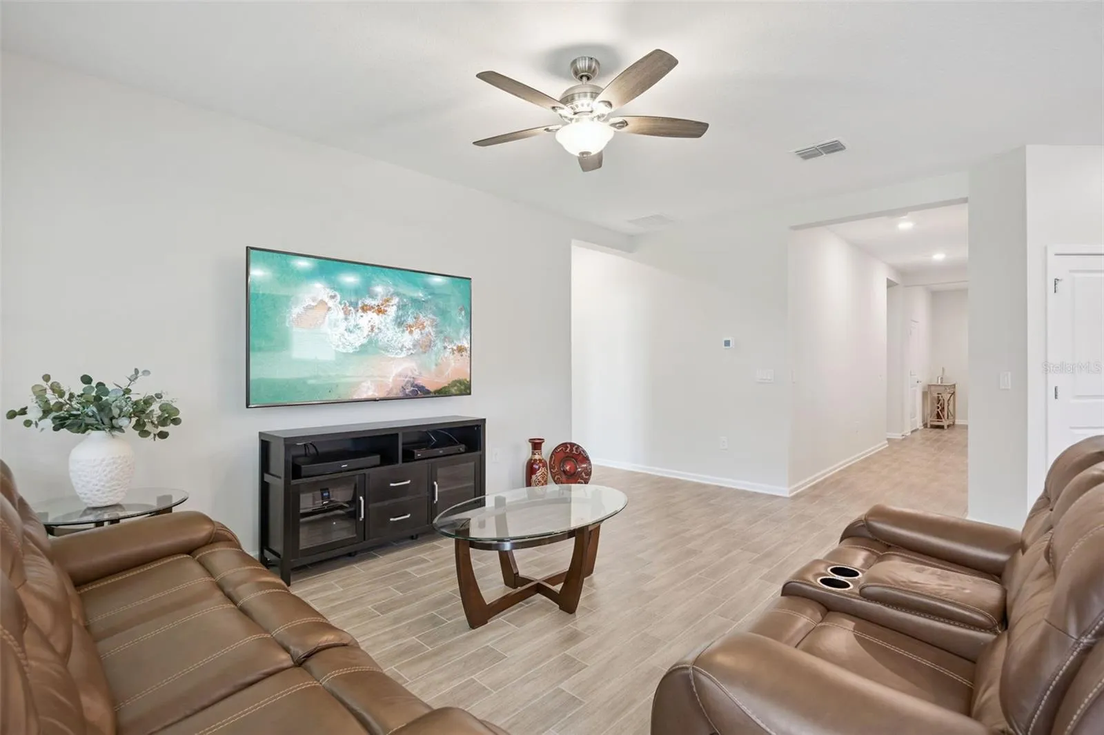 Living Room with Ceiling Fan