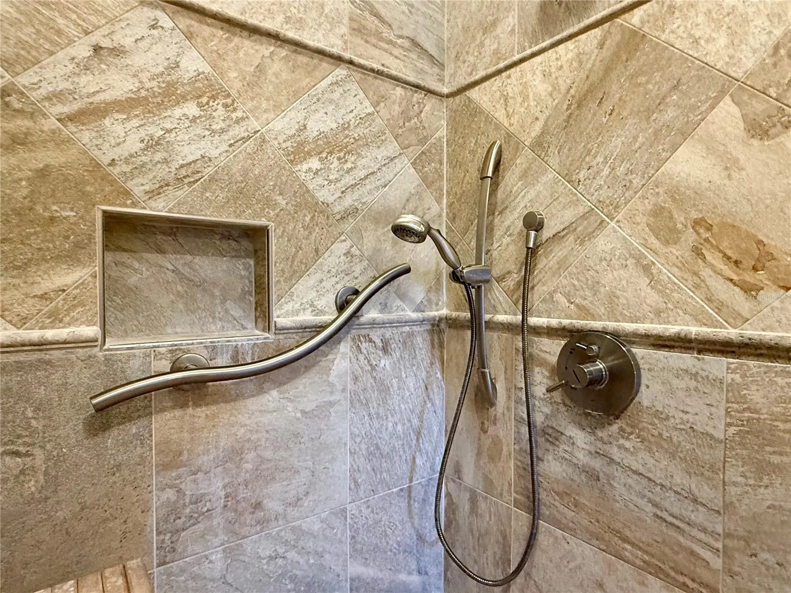 Thoughtfully designed shower.