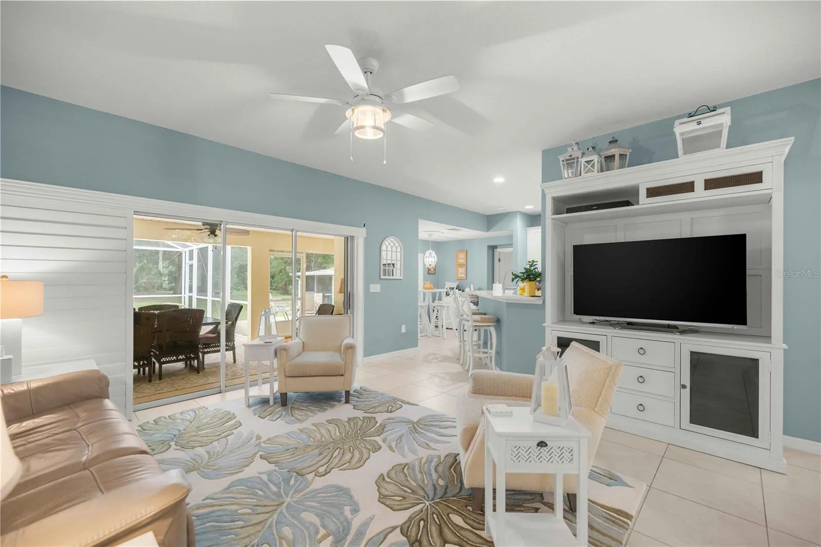Main house living room open concept to kitchen