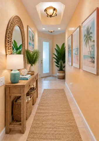 Virtually staged hallway