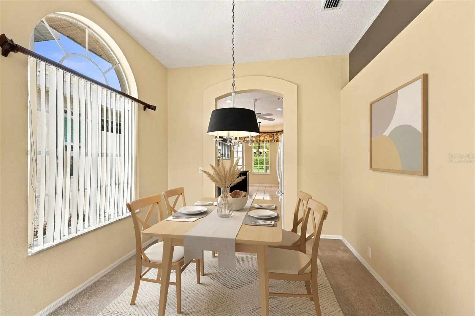 Virtually staged Dining Room