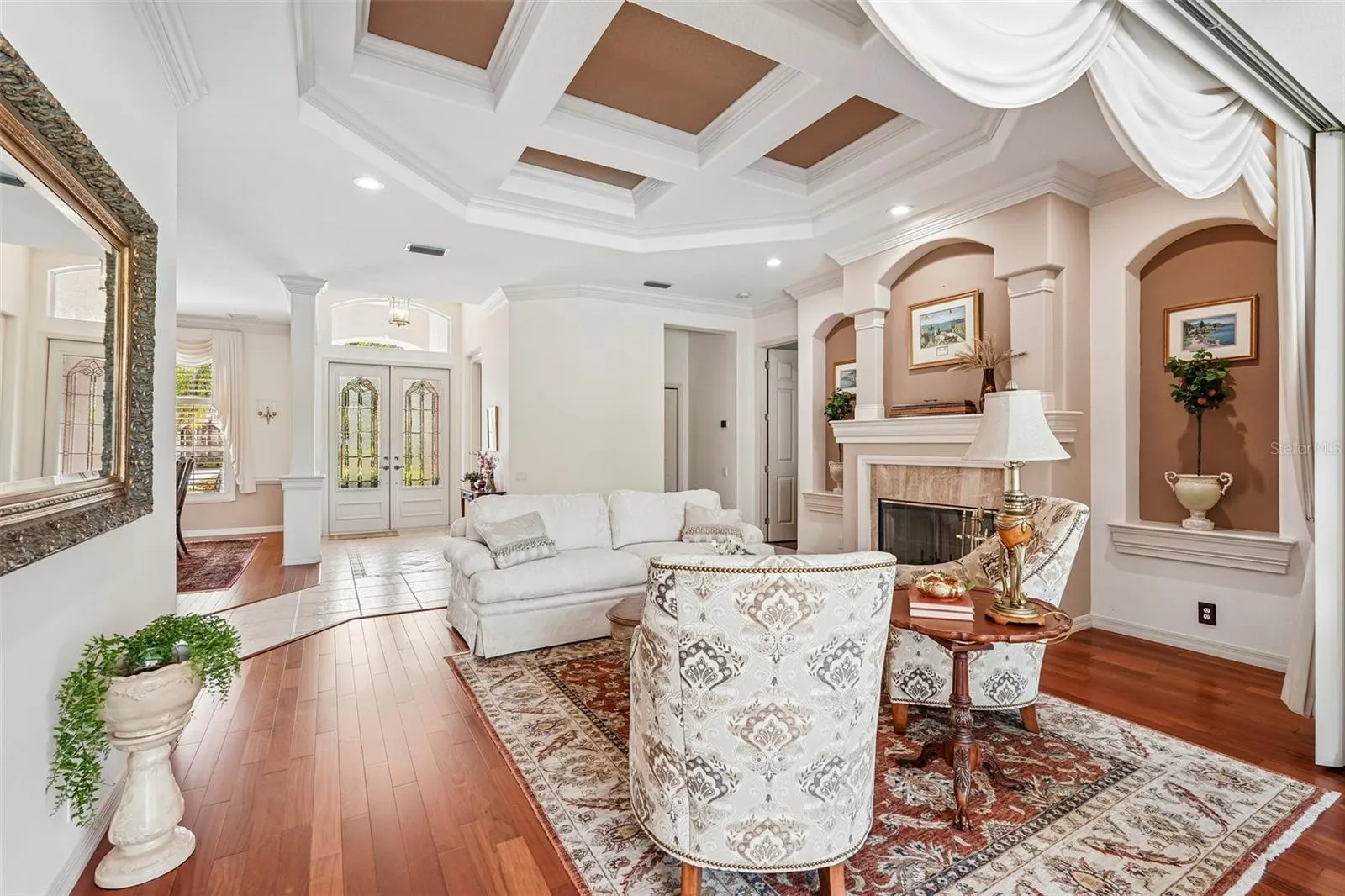 Coffered Ceilings in Formal Living Room