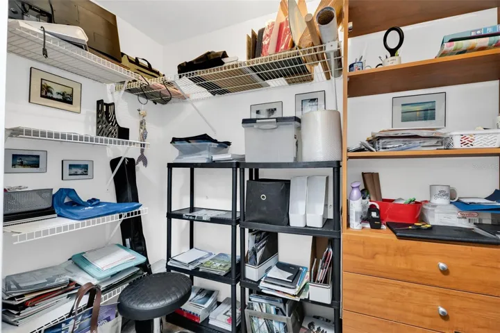 Hallway office nook inside closet