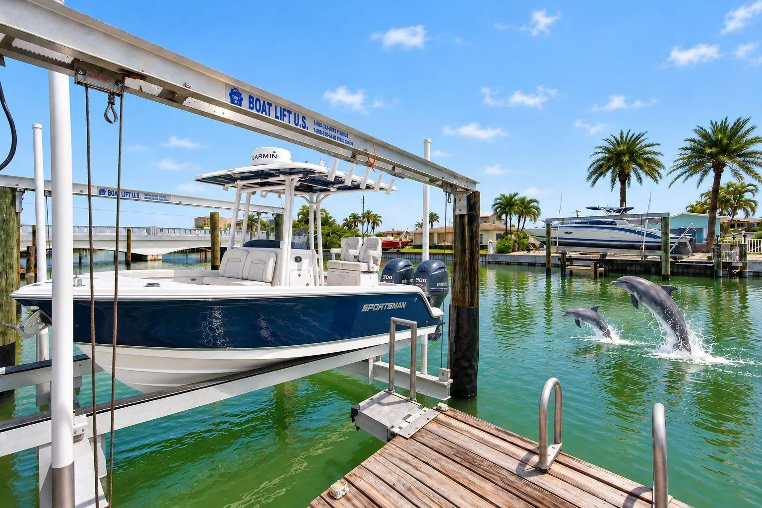Virtually Staged with Boat on Lift